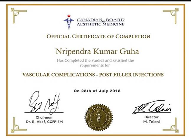 Dr. Nripendra Kumar Guha Certificate